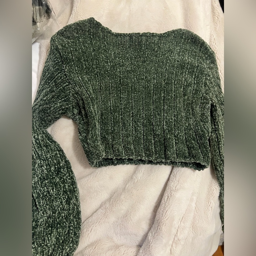 Cotton Candy Textured Olive Sweater